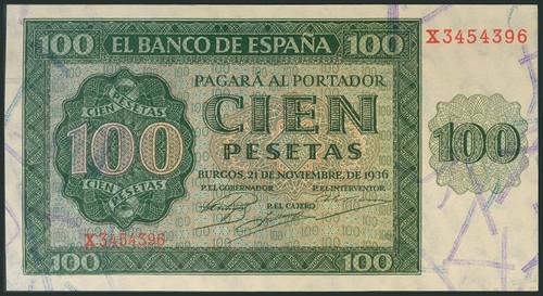 100 pesetas novembre 1936 - 21,