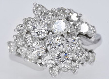 2,56 CT Anello kt carati Oro BIANCO  n.27 Diamanti totali -Vera halo brillante