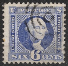 Sn:US #115 1869 6 cent US STAMP George Washington 1869 National Bank Note Co.