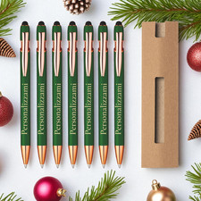 20 PENNE PERSONALIZZATE Alluminio Verde Incisione Laser LOGO Gadget Aziendale