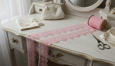 Bordo in pizzo Guipure rosa