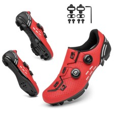 Scarpe MTB Carbonio Tacchetti Uomo Velocità Ciclismo Sneaker Bici Strada SPD Mountain Bike