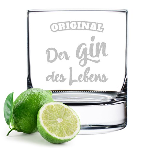 Ginglass con scritta - , incisione