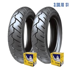 COPPIA COPERTONI + CAMERE MICHELIN S1 3 50 10 VESPA 125 150 200 PX ARCOBALENO