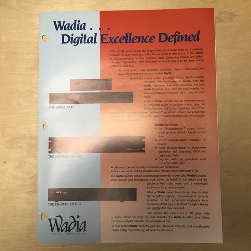 Brochure vintage wadia digital - brochure,