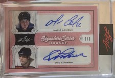 Leaf Signature Series Hockey Mario Lemieux/Eric Lindros 1/1 Auto HOF