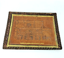 Copertina per libro o agenda in pelle con immagine impressa e decori dorati