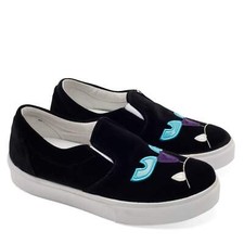 Sneakers Chiara Ferragni donna nere in velluto gatto slip on