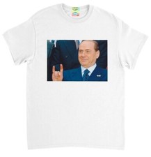 T-SHIRT BERLUSCONI Che Fa Le Corna 100% cotone Berlusca Tshirt Maglia Maglietta