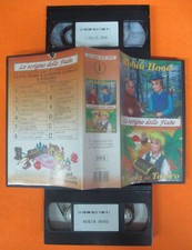 BOX 2 VHS film ROBIN HOOD L'ISOLA DEL TESORO Lo scrigno delle fiabe (F64) no dvd