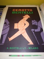 manifesto poster pubblicitario cerotto Bertelli illustrato epoca 1954