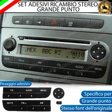 SET RICAMBIO PER TASTI AUTORADIO STEREO ORIGINALE PER FIAT GRANDE PUNTO ADESIVI
