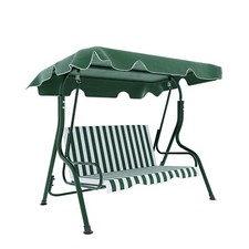 Dondolo 3 posti tettuccio parasole regolabile cuscini imbottiti acciaio verde