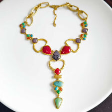 Collana dichiarazione collare resina boho Zara 20" retrò donna festa vacanze gioielli