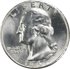 1961 Washington Quarter Type B