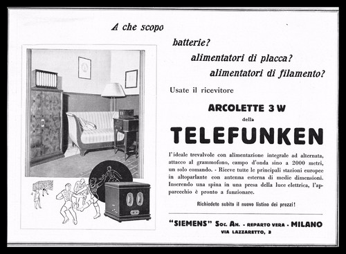 Pubblicita 1928 telefunken - pubblicita'1928,
