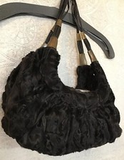 borsa r y augousti nera borsa agnello coda larga bordo ottone nuova con etichetta taglia media