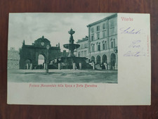11355 CARTOLINA VITERBO FONTANA MONUMENTALE DELLA ROCCA E PORTA FIORENTINA 1900