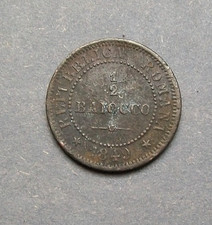 Mezzo baiocco 1849 ii - 1/2,