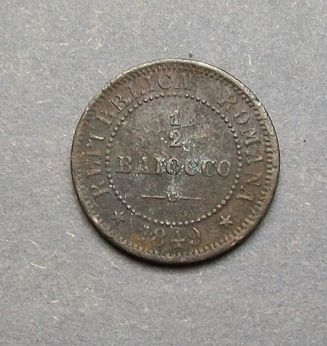 Mezzo baiocco 1849 ii - mezzo,