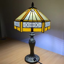 Lampada da tavolo stile Tiffany vetro colorato artigianale arte scrivania luce comodino