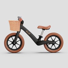 Balance Bike per Bambini 12" Bici per Bambini per 2-5 Anni con Cestino e Campanello - Nero