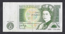 INGHILTERRA - BANCONOTA 1 STERLINA REGINA ELISABETTA