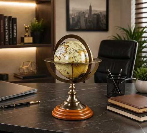 Antico mappamondo ottone da - in,
