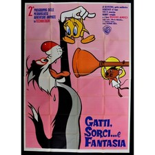 MANIFESTO 4F GATTI SORCI E FANTASIA GATTO SILVESTRO BUNNY TITTI GONZALES A181