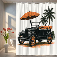 Tenda doccia auto nera vintage