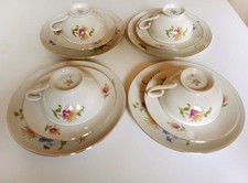 4 TAZZE DA TÈ PORCELLANA SELTMANN WEIDEN BAVARIA+4 PIATTINI+ALTRI 4 PER IL DOLCE