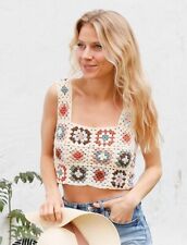 Top estivo granny square uncinetto, top fatto a mano, canotta donna