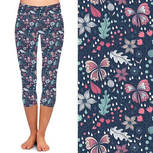 Leggings donna capri farfalla - donna,