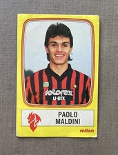 1985 Paolo Maldini Rookie Sticker/Figurina Panini Calciatori 1986 Milan Italy