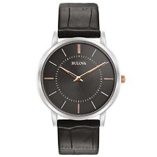 OROLOGIO BULOVA UOMO ULTRA SLIM CINT.PELLE QUADR.NERO 98A167 RIV.AUTORIZZATO 20%