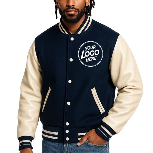 Bomber uomo letterman lana - bomber,