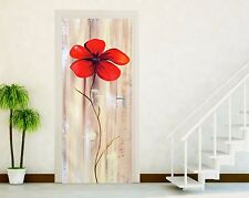 ADESIVI PORTE ADESIVO PORTA WALL STICKERS DECORAZIONE CASA  ROSA ROSSA  P04