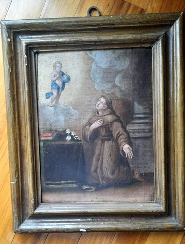 Dipinto antico olio tavola - olio, su