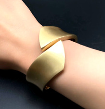 BELLISSIMO BRACCIALE '60 A SCATTO cm.5 ''MODERNIST''ARGENTO-ORO GIALLO: NUOVO!