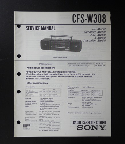 Originale sony cfs w308 - originale,