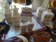 Set Barattoli cucina vintage  porcellana  Bavaria 7pz Sale Olio Aceto Zucchero 