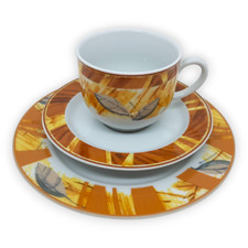 Servizio da caffè Thun 3 pezzi autunno decorazione foresta porcellana Repubblica Ceca smaltata