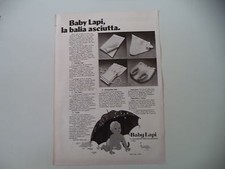 advertising Pubblicità 1973 PANNOLINO MUTANDINA BABY LAPI