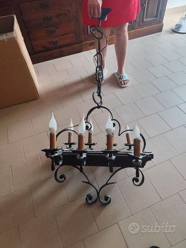 Lampadaro rustico legno e - in,