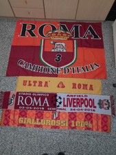 Sciarpe+bandiera Roma bancarella, no ultras Commando CUCS Fedayn Curva Sud Totti