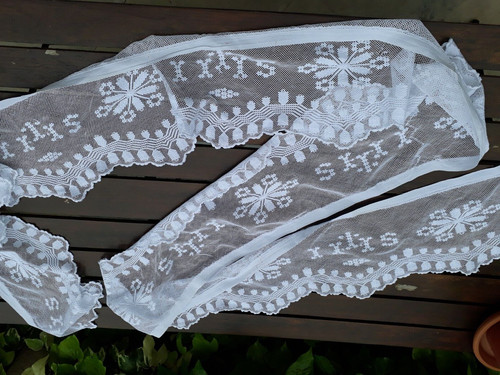 Volant dentelle filet - dentelle, brodé