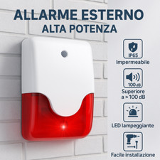 Sirena da Esterno 12V per Antifurto Facile da Installare Resistente alla Pioggia