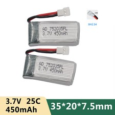 2 pezzi batteria 3,7 V 450 mAh