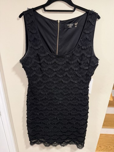 Abito grunge guess nero frange - abito,