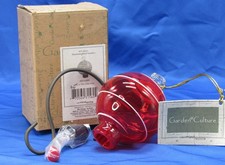 Mangiatoia per colibrì Mind Spring Studio Heritage Artist Art Glass 2001 rosso nuova con scatola